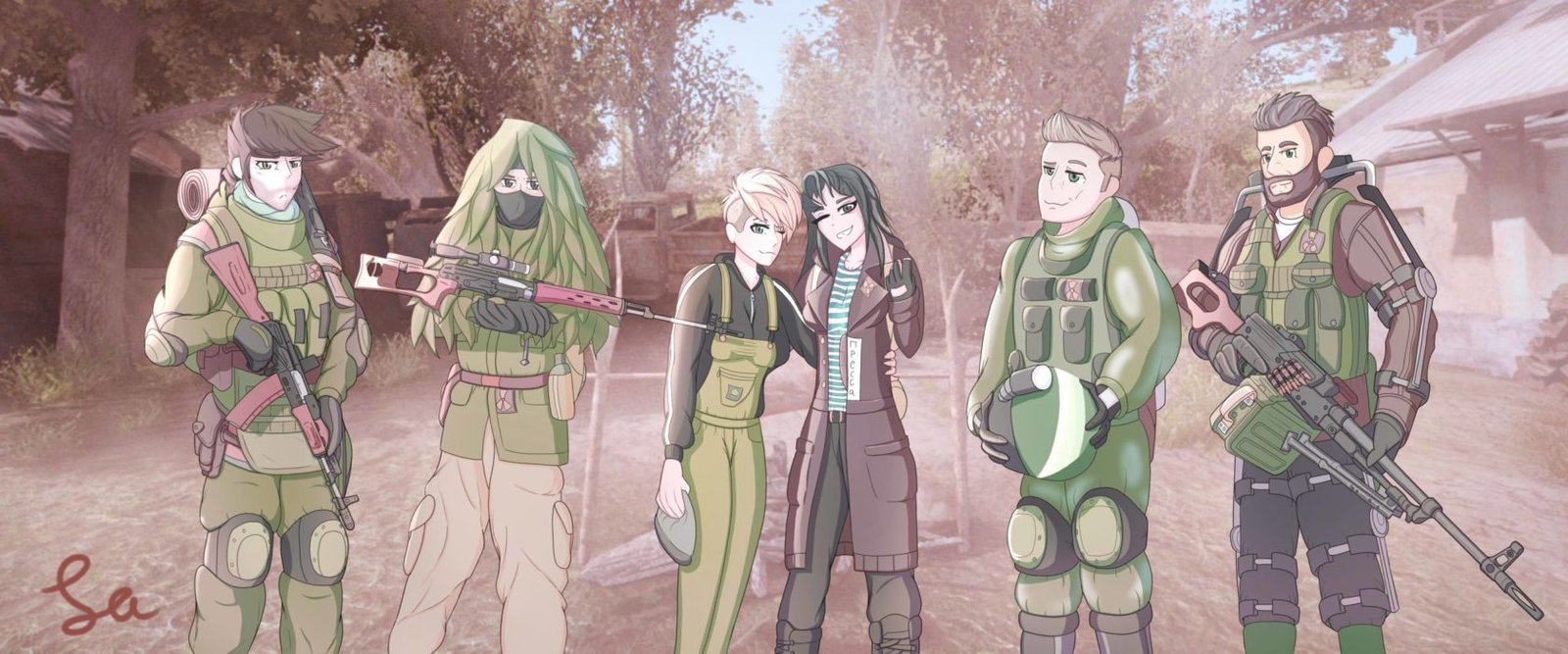A group of soldiers standing next to each other.